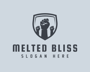 Shield Fists Protest logo design