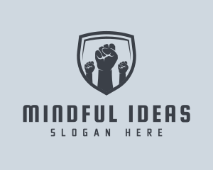 Shield Fists Protest logo design