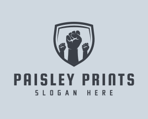 Shield Fists Protest logo design