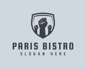 Shield Fists Protest logo design