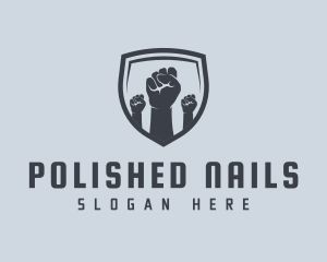 Shield Fists Protest logo design