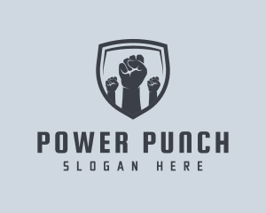 Boxing - Shield Fists Protest logo design