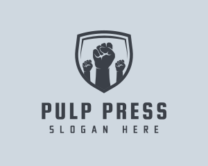 Shield Fists Protest logo design