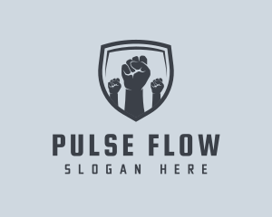 Shield Fists Protest logo design