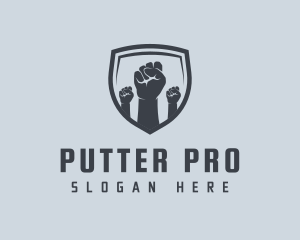 Shield Fists Protest logo design