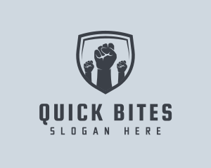 Shield Fists Protest logo design