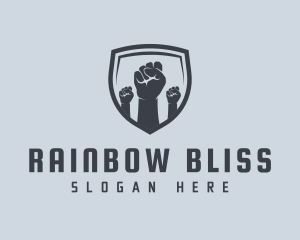 Shield Fists Protest logo design