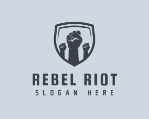 Protest - Shield Fists Protest logo design