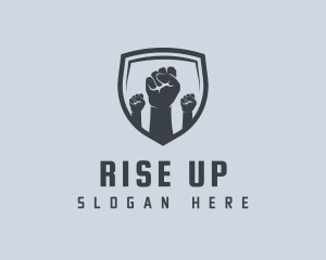 Shield Fists Protest logo design