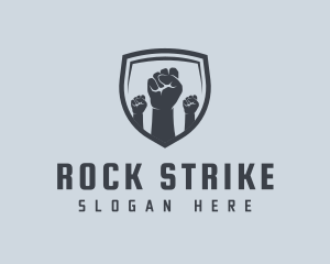 Shield Fists Protest logo design