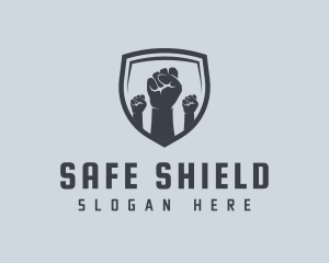 Shield Fists Protest logo design