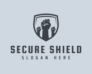 Shield Fists Protest logo design