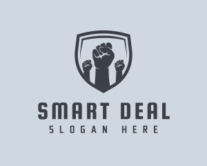 Shield Fists Protest logo design