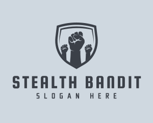 Shield Fists Protest logo design