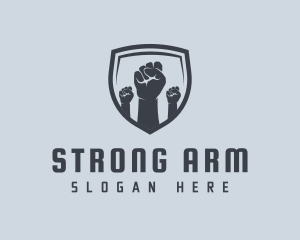 Arm - Shield Fists Protest logo design