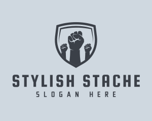 Shield Fists Protest logo design