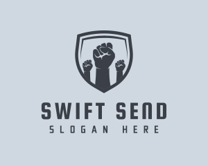 Shield Fists Protest logo design