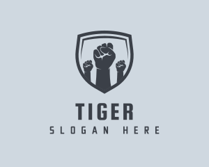 Shield Fists Protest logo design