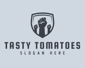 Shield Fists Protest logo design