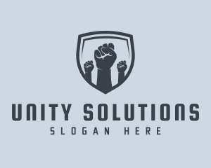 Shield Fists Protest logo design