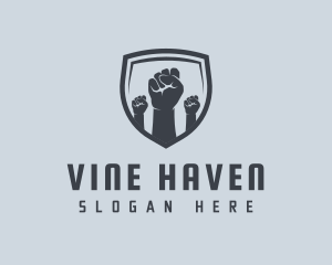 Shield Fists Protest logo design