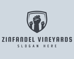 Shield Fists Protest logo design