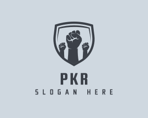 Shield Fists Protest logo design