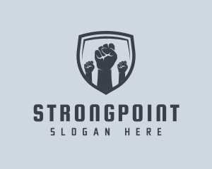 Shield Fists Protest logo design