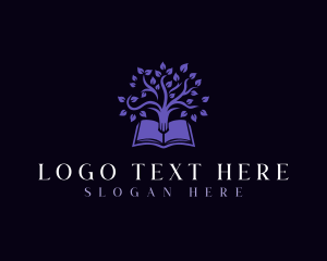 Writer - Book Information Tree logo design