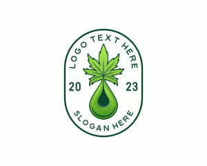 Sativa - Cannabis Liquid Droplet logo design