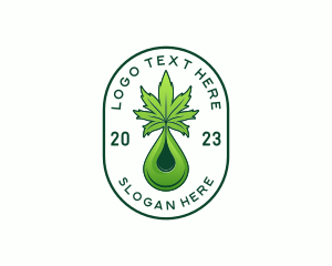 Herbal - Cannabis Liquid Droplet logo design