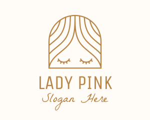 Minimalist Sleeping Lady logo design