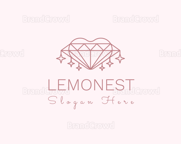 Diamond Heart Sparkle Logo