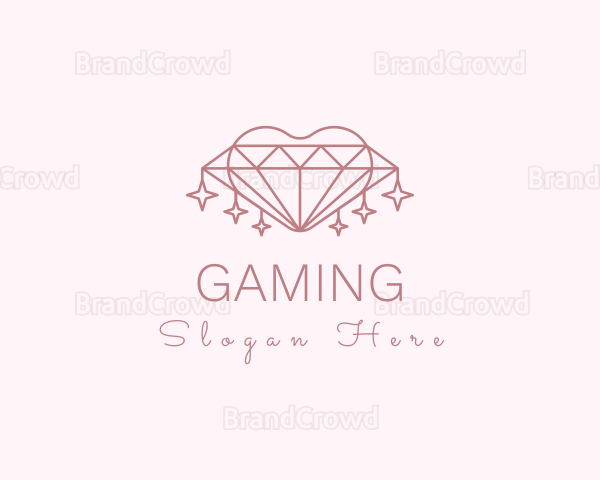 Diamond Heart Sparkle Logo
