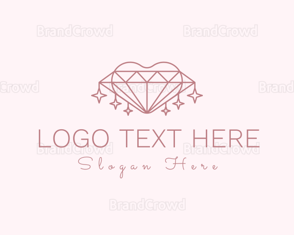 Diamond Heart Sparkle Logo