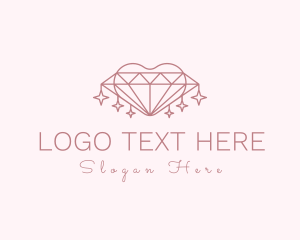 Upmarket - Diamond Heart Sparkle logo design