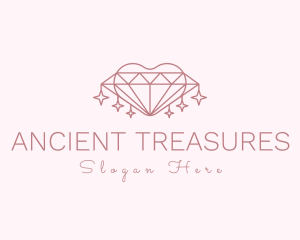 Diamond Heart Sparkle logo design