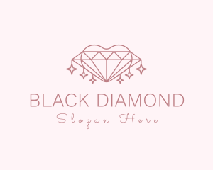 Diamond Heart Sparkle logo design