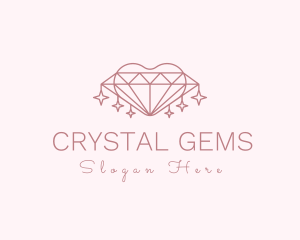 Diamond Heart Sparkle logo design