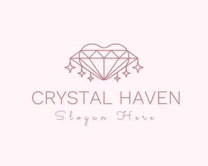 Diamond Heart Sparkle logo design