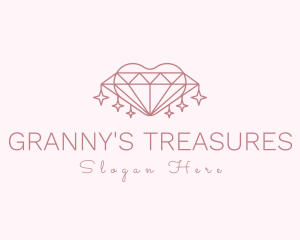 Diamond Heart Sparkle logo design