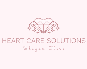 Diamond Heart Sparkle logo design