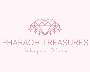 Diamond Heart Sparkle logo design