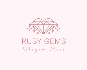 Diamond Heart Sparkle logo design