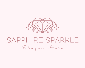 Diamond Heart Sparkle logo design