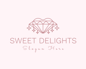 Diamond Heart Sparkle logo design