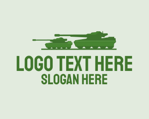 War Machine - Green Military Tank logo design