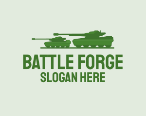 Fight - Green Military Tank logo design