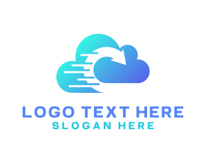 Upload - Data Cloud Software logo design