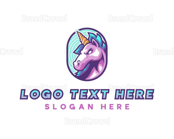 Horse Unicorn Gamer Logo